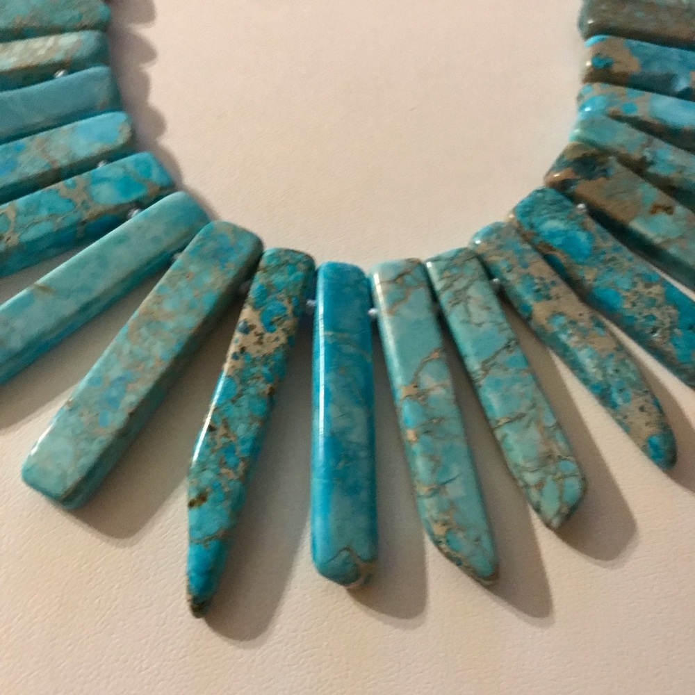 Vintage Lucas Lameth 925 Sterling Silver, Turquoise Jasper, Necklace 18-20” - Picture 5 of 16